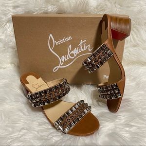 Christian Louboutin Tina Goes Mad 55 Leather Studded Sandal size 38